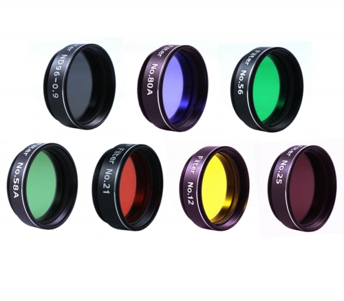 Astromania Filter Set of 1.25-Inch Seven Telescope Filters - Incredible value to have most commonly used color plantary eyepiece filters
