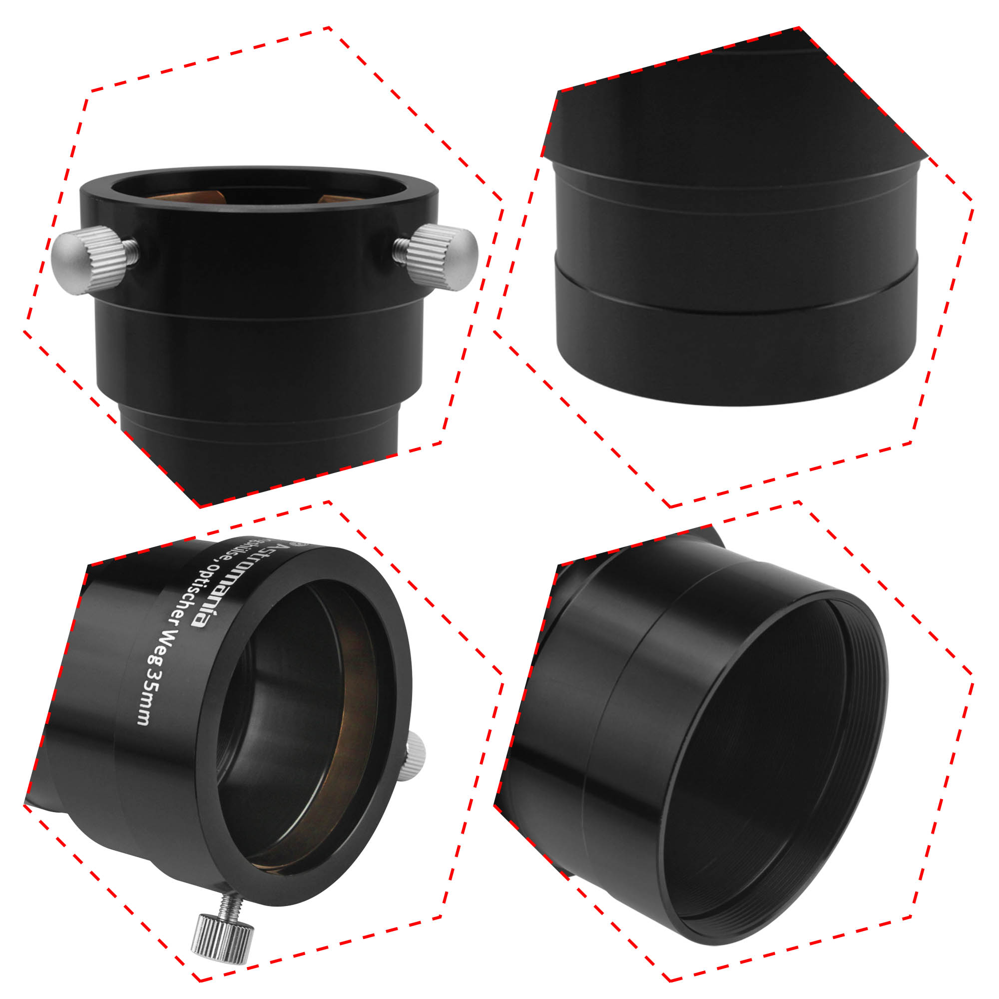 Astromania 2-Inch Telescope Eyepiece Extension Tube Adapter - Optical Telescope Back-focus Range Extension Tube